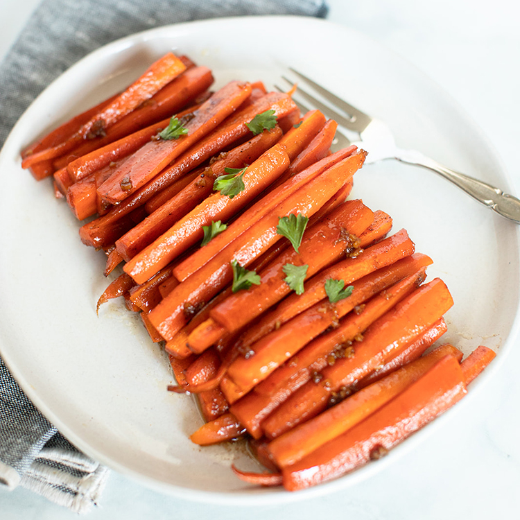 Brown Butter Honey Garlic Roasted Carrots