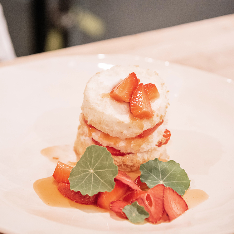 Angel Food Cake with Macerated Strawberries