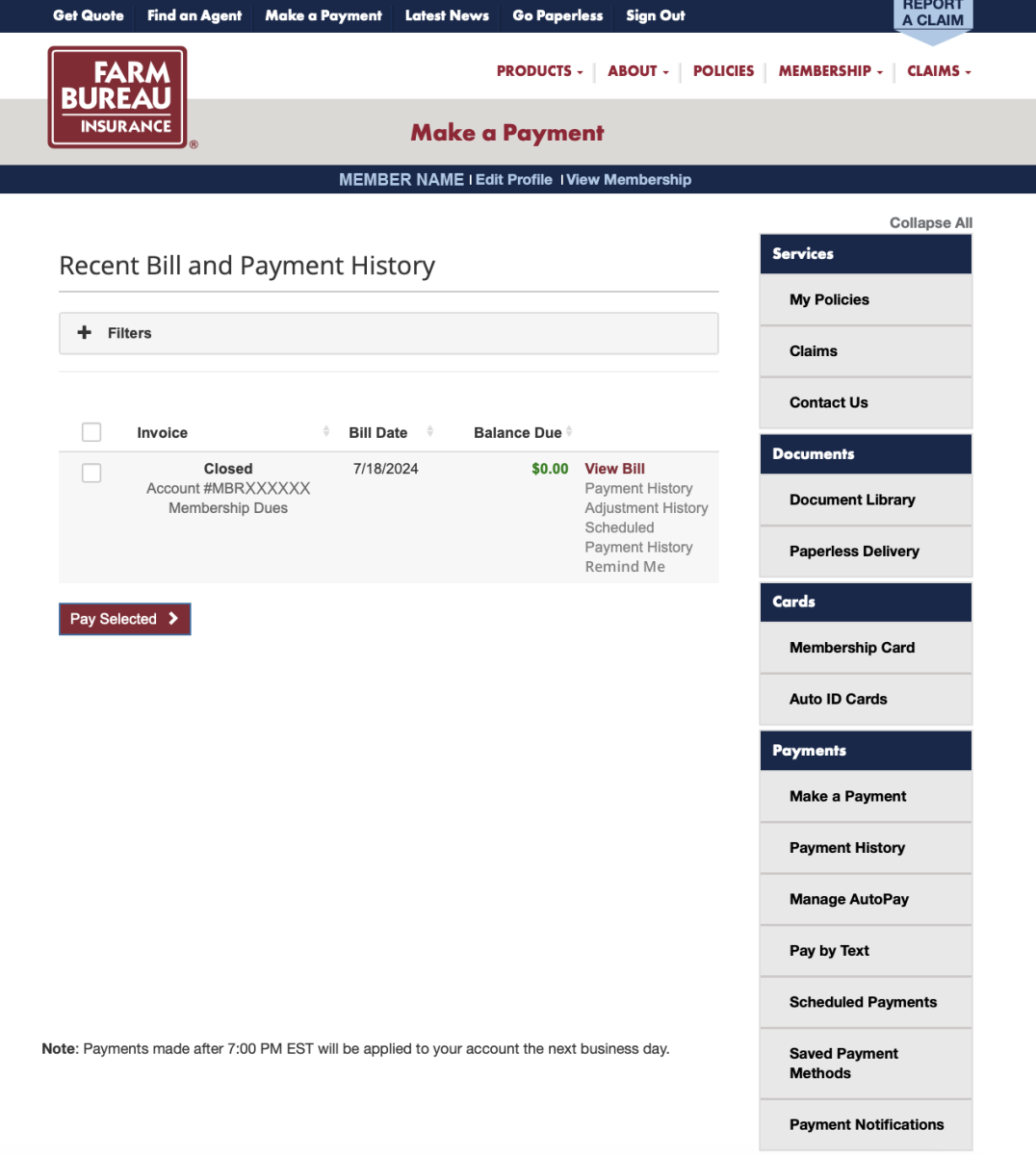 Set Up AutoPay Step 1