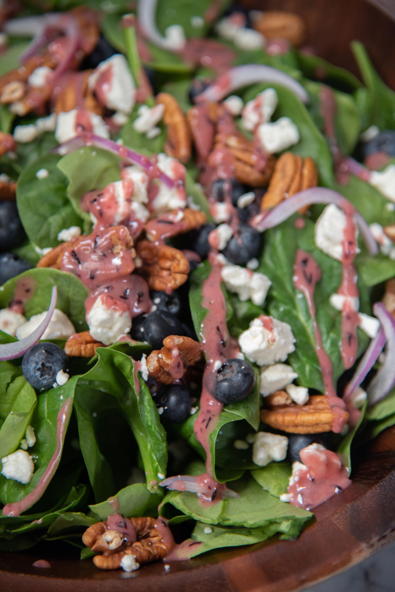 Spinach Salad with Blueberry Vinaigrette