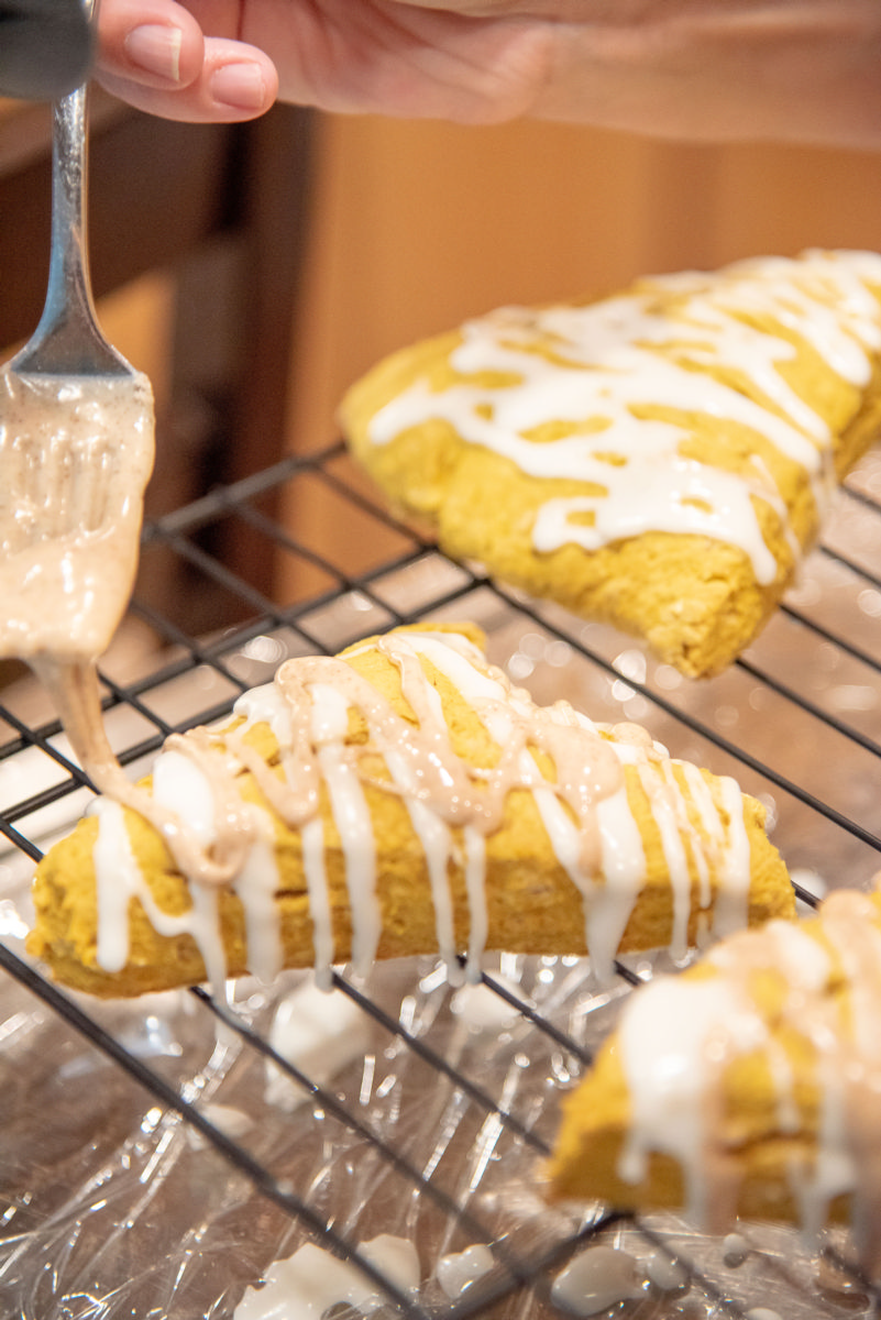 Pumpkin Scones with Spiced Glaze