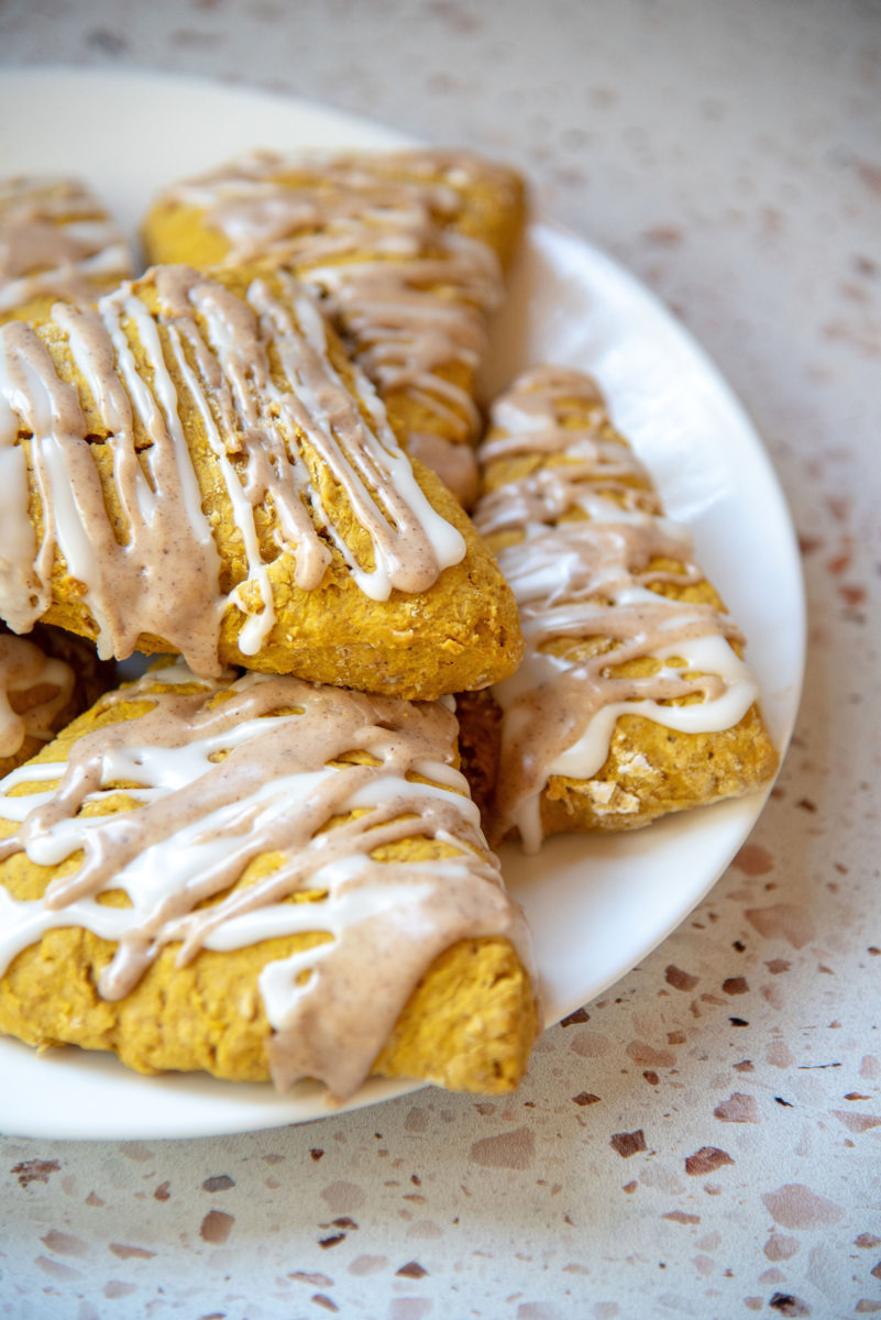 Pumpkin Scones with Spiced Glaze