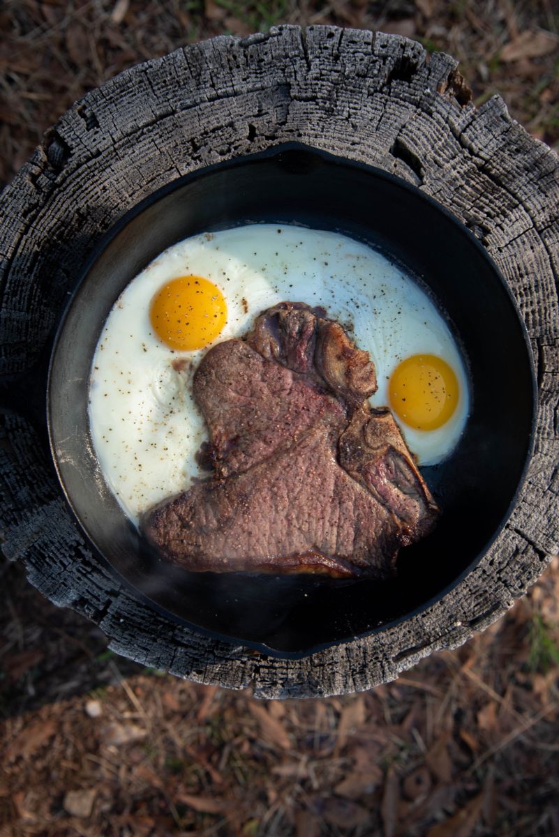 Campfire Steak and Eggs