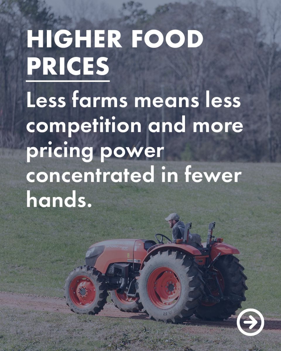 If family farms continue to shrink we could face higher food prices