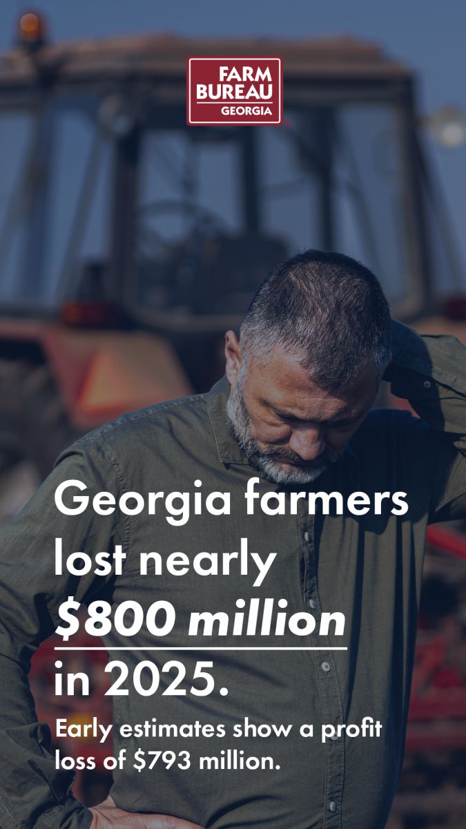 Georgia farmers lost nearly 800 million dollars in 2025