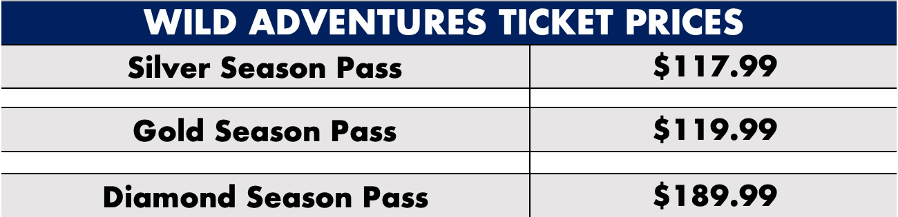Wild Adventure Passes Only