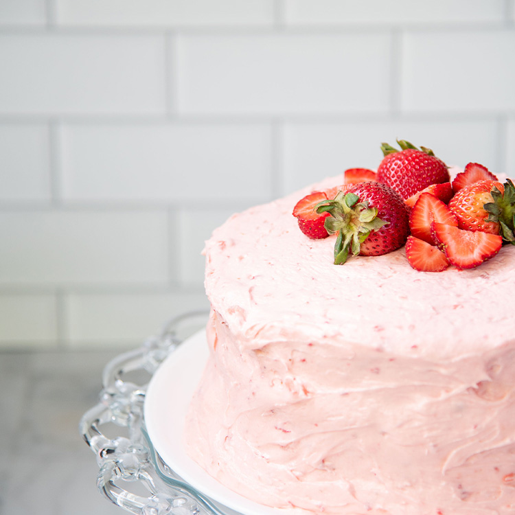 Strawberry Cake with Strawberry Buttercream Frosting