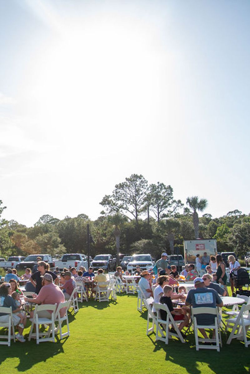 families enjoying a picnic