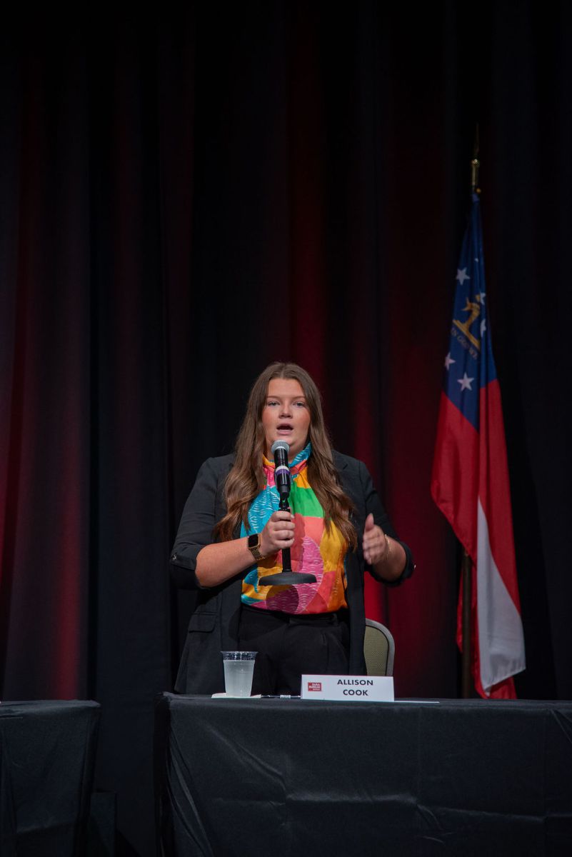 Speaker in the auditorium